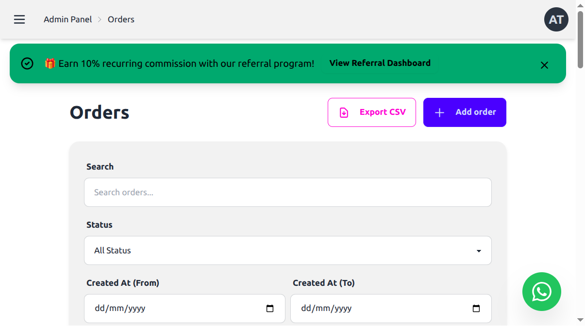 Orders List - Country Badges